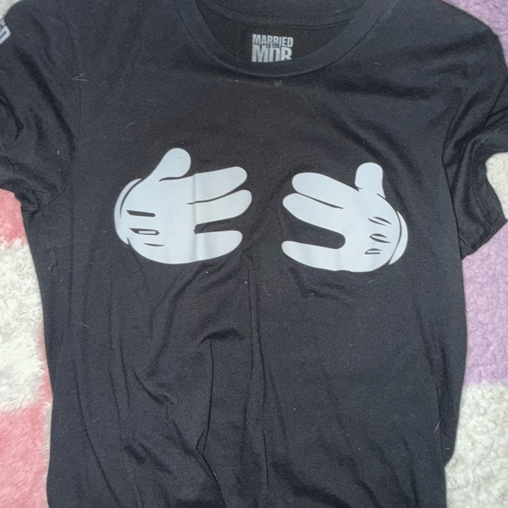 Married to the Mob Black Short Sleeve Tee with Graphic